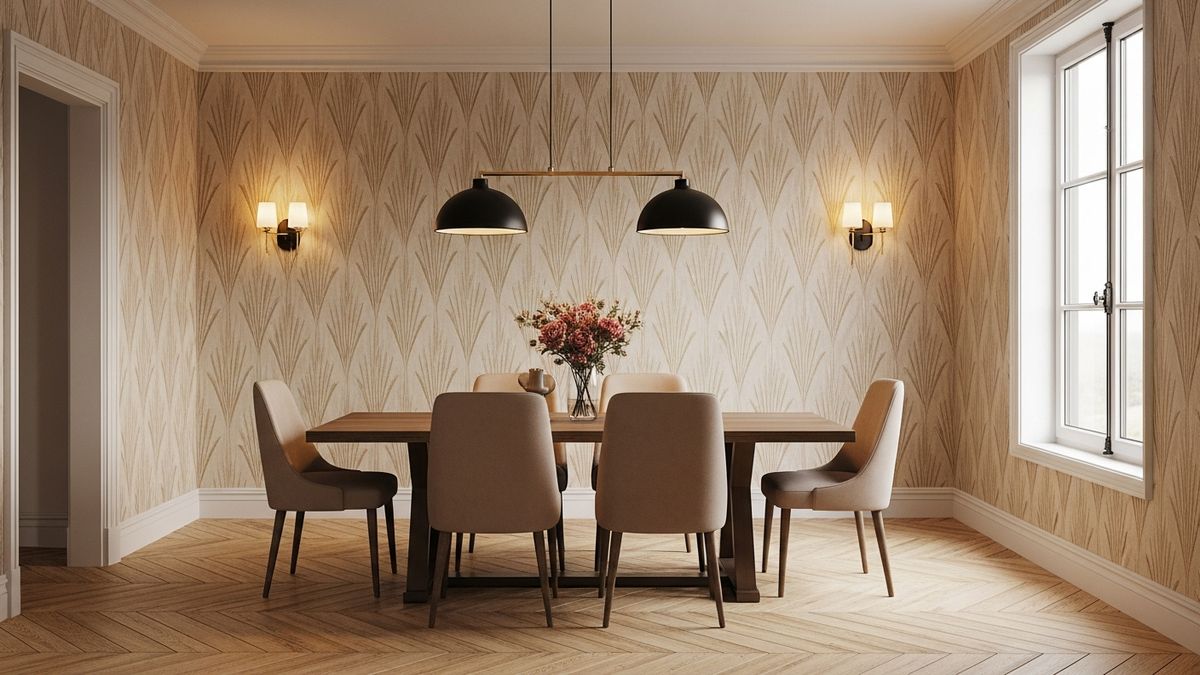 Décoration salle à manger avec papier peint Art Déco Oullins